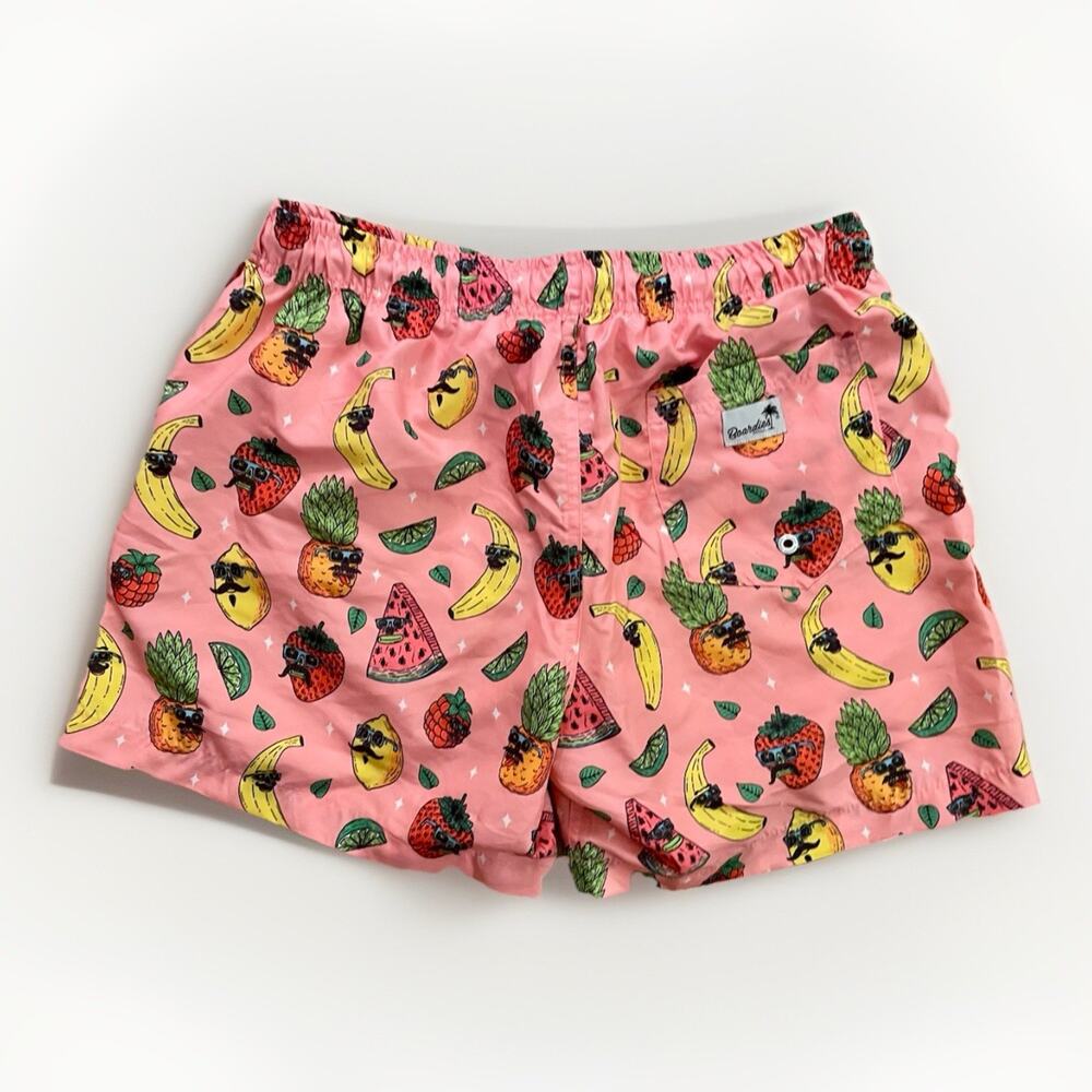 NWT Boardies Mulga Men’s Swim Short Trunks Size L Pink Multi Fruit Cocktail Mid - Picture 2 of 5